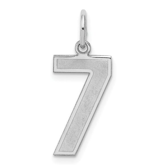 Sterling Silver, Jersey Collection, Medium Number 7 Pendant - Picture 1 of 5